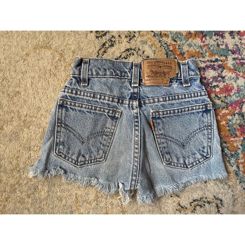 Little girls vintage distressed Levi shorts